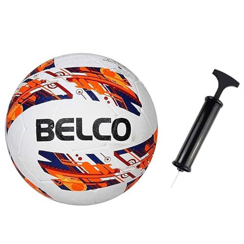 Belco Sports Red Cyclone Rubber Moulded Football - High-Durability with Precision Control, and Optimal Performance for Professional Training (Size 5) - Image 1