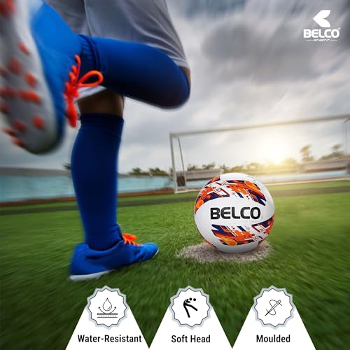 Belco Sports Red Cyclone Rubber Moulded Football - High-Durability with Precision Control, and Optimal Performance for Professional Training (Size 5) - Image 4