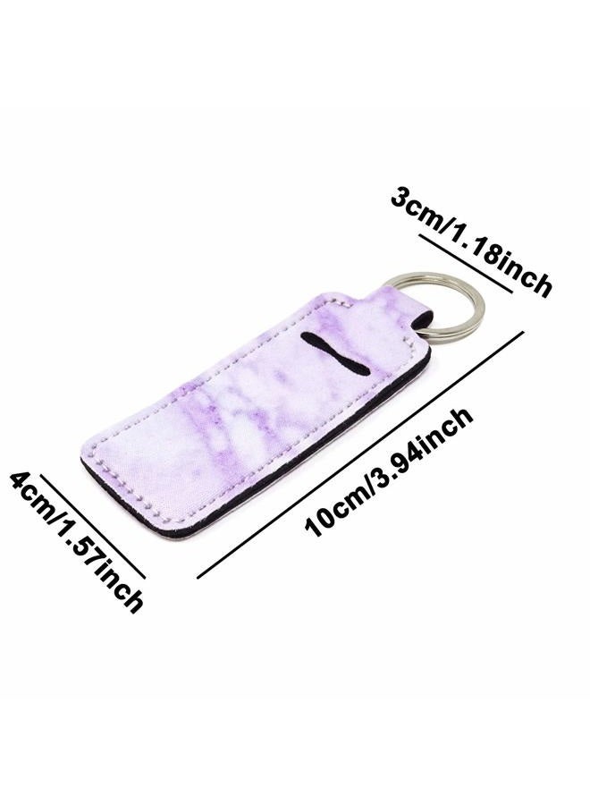 HONBAY 5PCS Marble Chapsticks Holder Pouch Cute Design Lip Balm Holders Lipstick Holder for Travel (5 Color) - Image 2