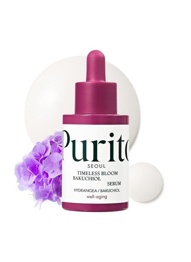 PURITO - Seoul Timeless Bloom Bakuchiol Serum Korean Jeju Hydrangea For Sensitive Skin Ampoule Fine Line Reduction Anti Aging Facial Serum For Face Kbeauty 30Ml 1Fl.Oz - Image 1