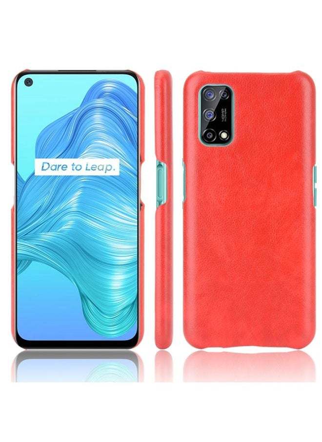 HuHa Case Cover For Realme V5 5G Shockproof Litchi Texture PC + PU Case Red 