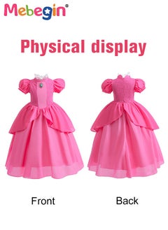 MEBEGIN Princess Dress Set with 7 PCS Accessaries, Gorgeous Princess Costume with Puff Sleeves, Elegant Princess Dress Up Costume for Girls, Great for Fancy Dress Parties, Birthdays, Prom Outfits and Cosplay Activities  - Image 3