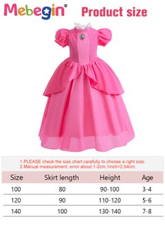 MEBEGIN Princess Dress Set with 7 PCS Accessaries, Gorgeous Princess Costume with Puff Sleeves, Elegant Princess Dress Up Costume for Girls, Great for Fancy Dress Parties, Birthdays, Prom Outfits and Cosplay Activities  - Image 4