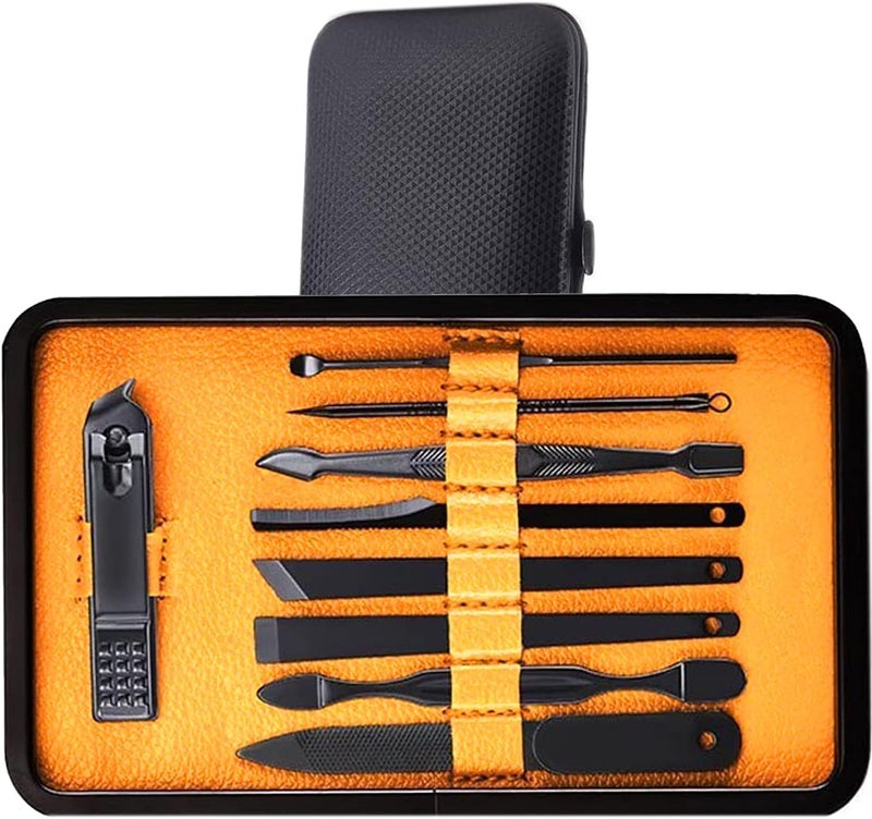 MARVELRY MARVELRY Manicure Set Nail Clippers Stainless Steel Nail Scissors Grooming Kit Acne needle Blackhead Tool Leather Travel Case Yellow - Image 5