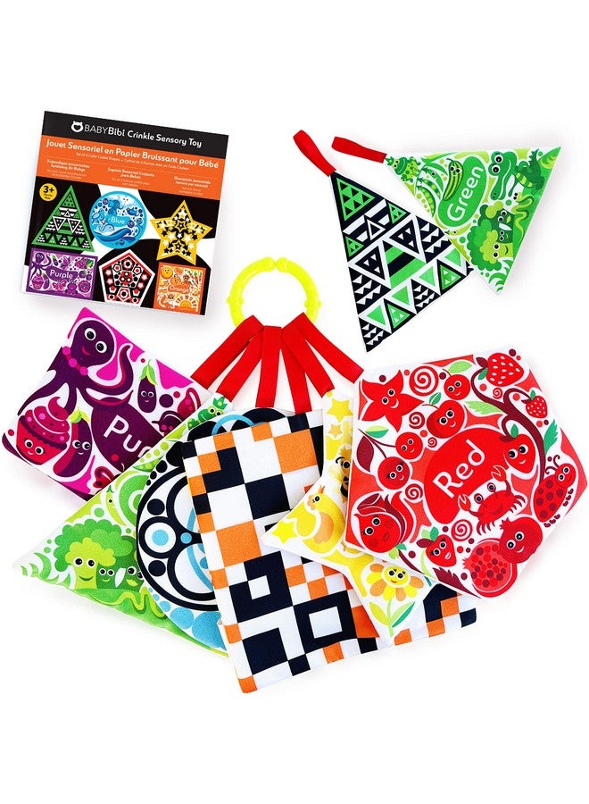 BabyBibi High Contrast Crinkle Paper Shapes - Baby Sensory Toys for Visual Development, Tummy Time - Crib, Stroller & Car Seat Crinkle Toys for Babies & Infants 3 Months+ - Image 1