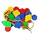 STUDY 70 Pcs Button Puzzle Toy Button Lacing Toy Big Button Threading Toy Bright Buttons Plastic Buttons Toy Assorted Buttons - Image 3