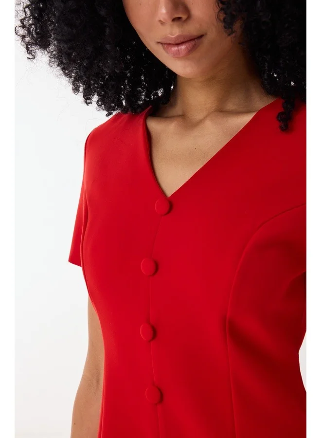 Ashita Fernandes Red Isaline Dress for Women | Best Price UAE