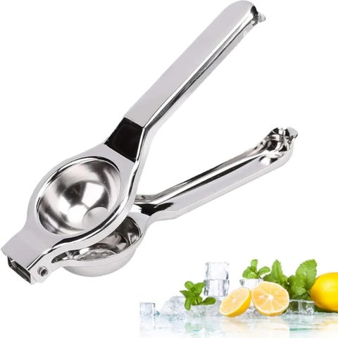 Lemon Squeezer Stainless Steel Easy to Use Lemon Juicer Squeezer Sturdy Easy to Clean Lemon Juicer Metal Lemon Press Juice Press Citrus Juicer Handheld Juicer Silver