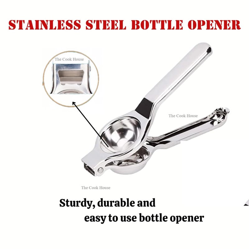 Lemon Squeezer Stainless Steel Easy to Use Lemon Juicer Squeezer Sturdy Easy to Clean Lemon Juicer Metal Lemon Press Juice Press Citrus Juicer Handheld Juicer Silver