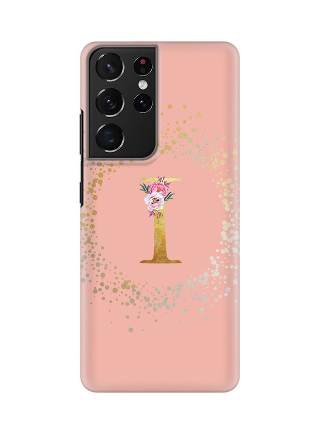 Stylizedd Monogram Slim Cover for Samsung Galaxy S21 Ultra 5G Case Custom Initials Letter Floral Pattern Snap Series Mobile Cover Matte Alphabet  - I (Rose Pink) - Image 1