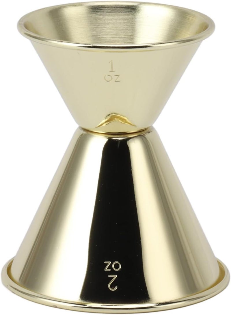 Gold Plated 304 Stainless Steel Double Head Measuring Cocktail Jigger 1oz 2oz - Image 1