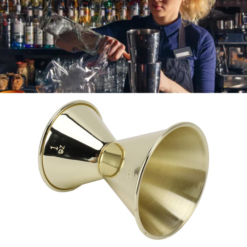 Gold Plated 304 Stainless Steel Double Head Measuring Cocktail Jigger 1oz 2oz - Image 3