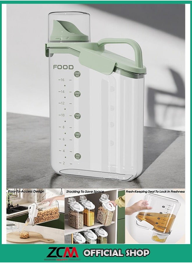 ZCM-HAPPY Rice and Grain Food Storage Plastic Container with Measuring Cup Storage Millet Bucket  - Image 1