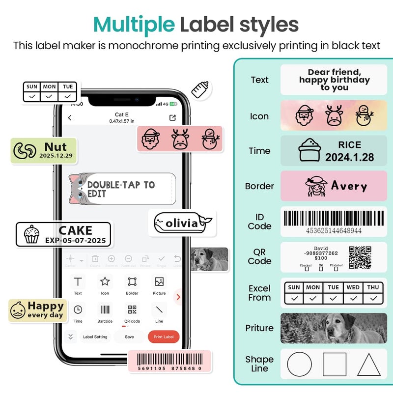 Phomemo Label Maker Machine with Tape, D35 Portable Bluetooth Handheld Label Printer Wireless Mini Labels Maker, Easy to Use with Smartphone Small Sticker Labeler Rechargeable for Home Office organize - Image 3