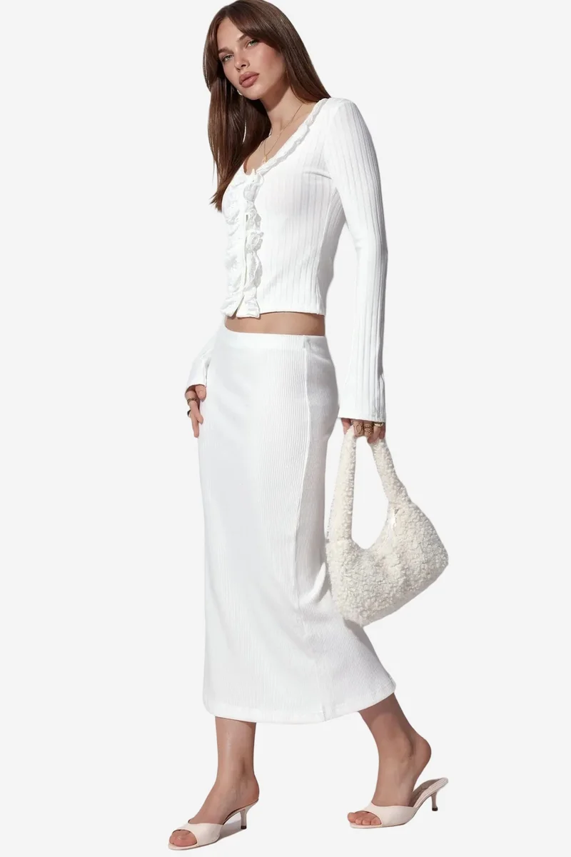 Busem BUSEM Ribbed Elastic Midi Skirt