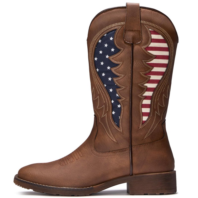 TruVeld Cowboy Boots for Men Square Toe Extra Tough Country Boots Botas Vaqueras para Hombre Botas de Hombre Texanas - Image 4
