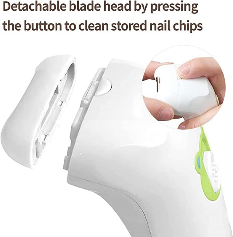 Hubdic HubiBaby Baby Nail Trimmer Electric Nail File Baby Nail Clippers Safe 2 Speed Trimmer with Skin Guard Rechargeable and Portable Safe for Newborn Infant Toddler and Adults White - Image 4