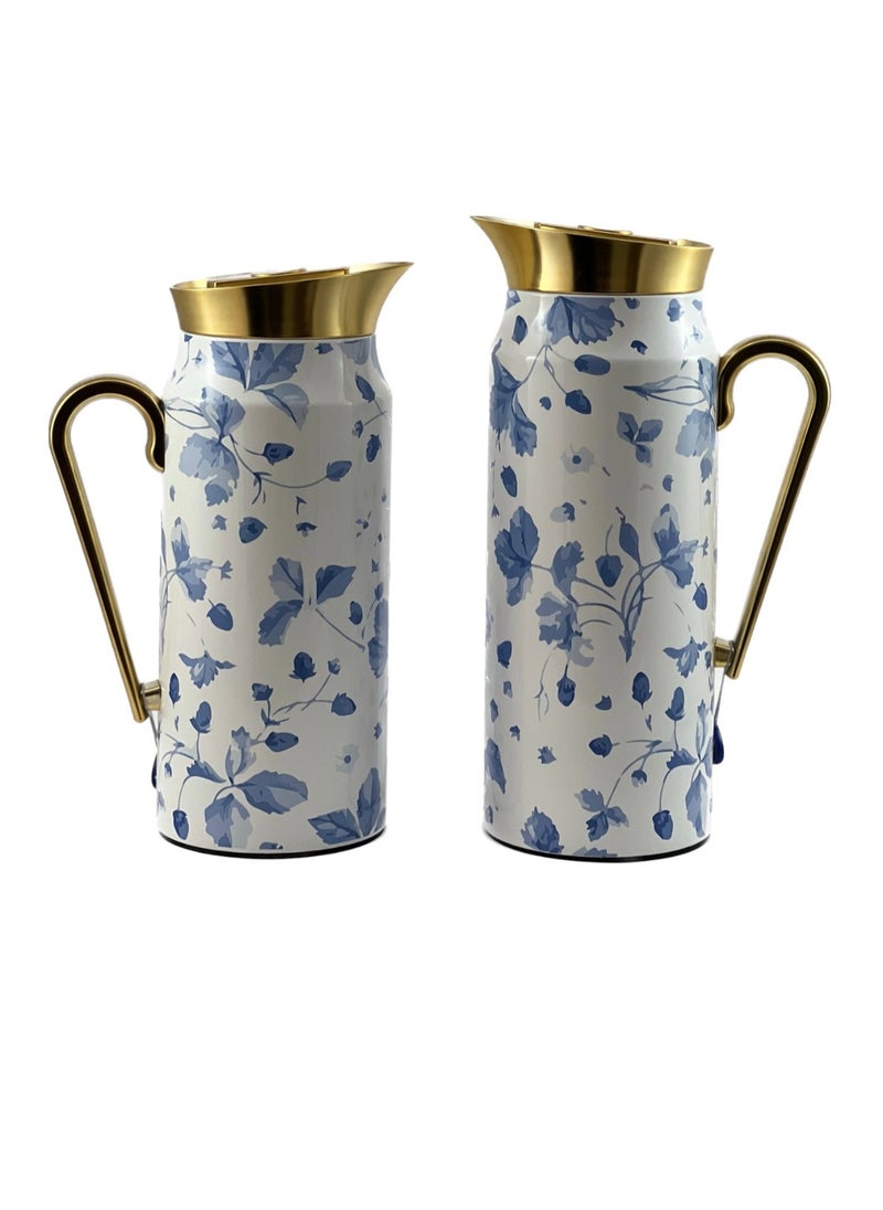 Home Maker 2-Piece Thermal Flask Set – 0.75L & 1L – Inner Glass Insulation 