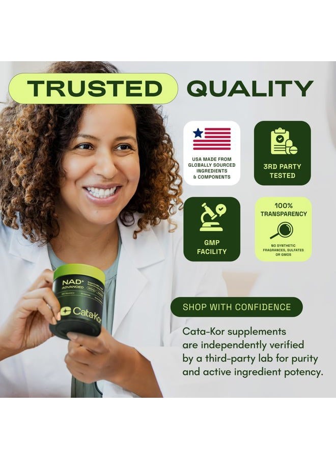 Cata-Kor NMNH Supplement Alternative – Liposomal NAD + Resveratrol – 30-Day Supply – High Purity NAD Supplement for Energy & Healthy Aging – 60 Capsules - Image 4