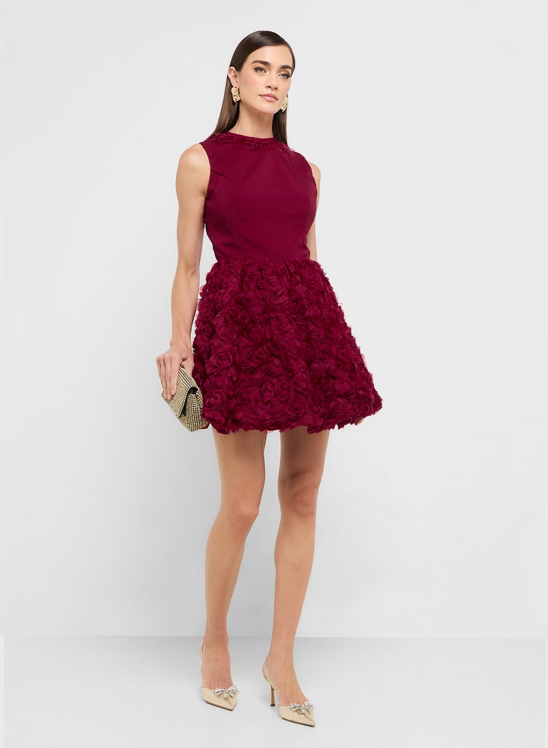 Éclat Luxe eclat luxe mock neck dress with tulle skater hem - Image 4