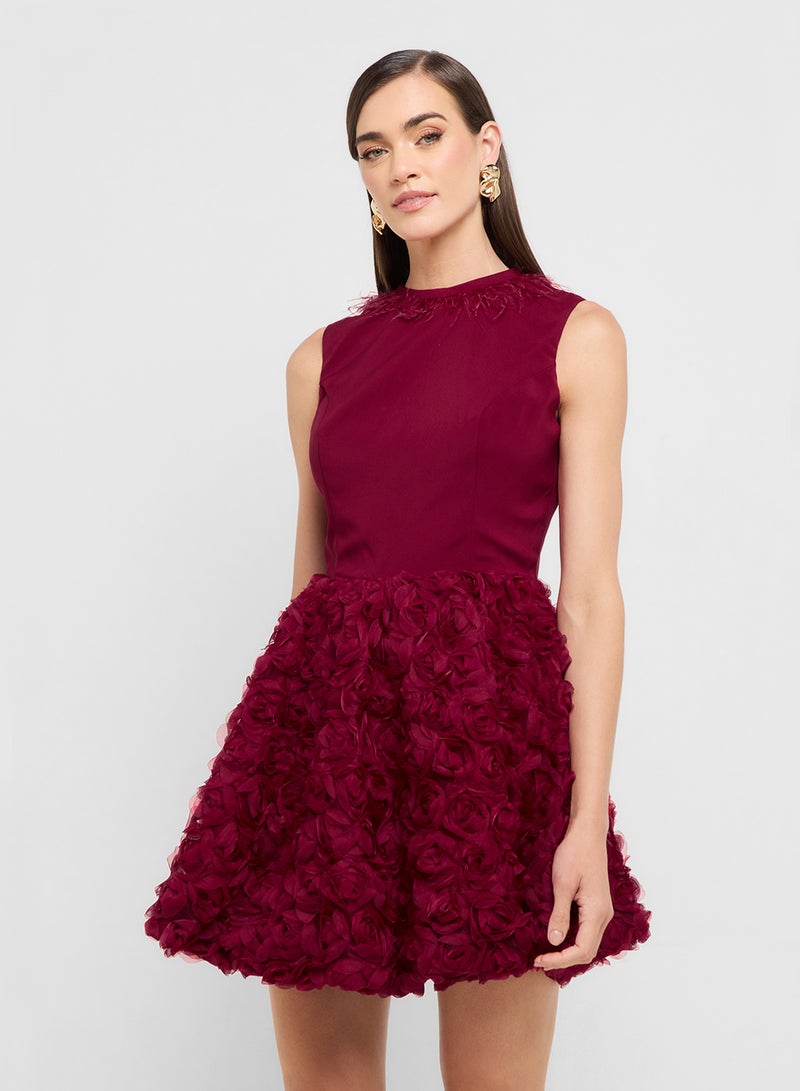 Éclat Luxe eclat luxe mock neck dress with tulle skater hem - Image 1