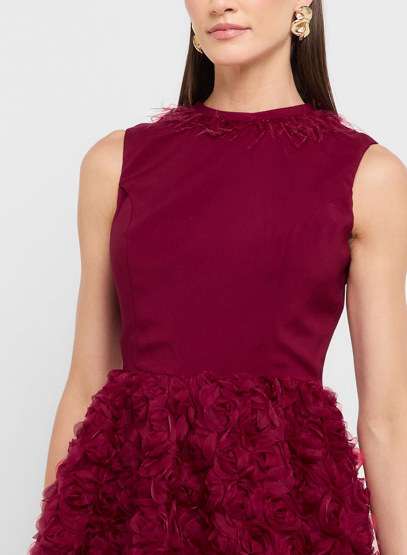 Éclat Luxe eclat luxe mock neck dress with tulle skater hem - Image 3