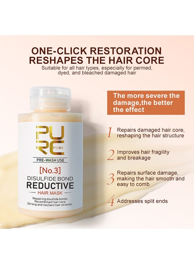 بورك قناع الشعر المختزل ثاني كبريتيد بوند - تقوية الشعر ترطيب وتغذية وإصلاح بصيلات الشعر التالفة قناع علاج الشعر الفوري لشعر ناعم ولامع 100 جرام - Image 2