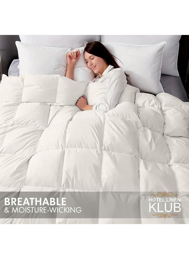Hotel Linen Klub Hotel Linen Klub Luxury Duck Down Feather Duvet – Crafted with 100% Cotton Down Alternative Fabric and Natural Duck Down Fill for Superior Comfort, Warmth, and Breathability-Size: Double (200 x 220cm)  - Image 5