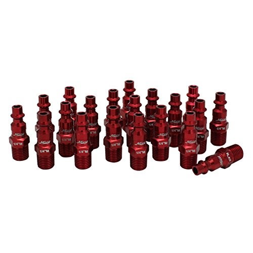 Milton ColorFit by Milton 727MC20 Pneumatic Plugs MStyle Red 14 NPT Male Box of 20 - Image 1