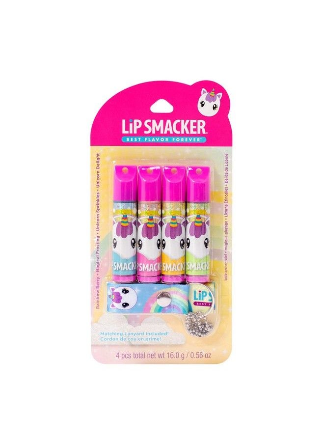Lip Smacker - Flavored Lip Balm Set With Lanyard Unicorn Lip Care To Moisturize Dry Lips - Image 1