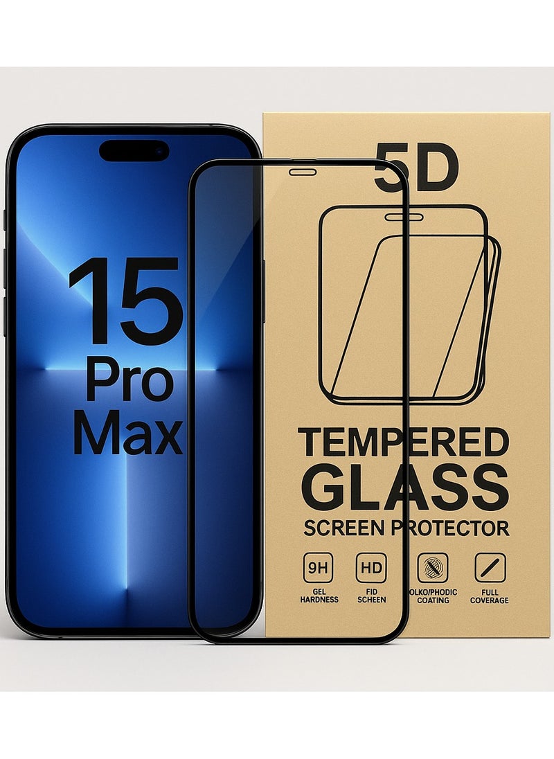 Generic 5D Curved Tempered Glass Screen Protector for iPhone15/ 16 PRO MAX, 16 Plus, 9H Hardness, Super Slim Design (16 PLUS) 