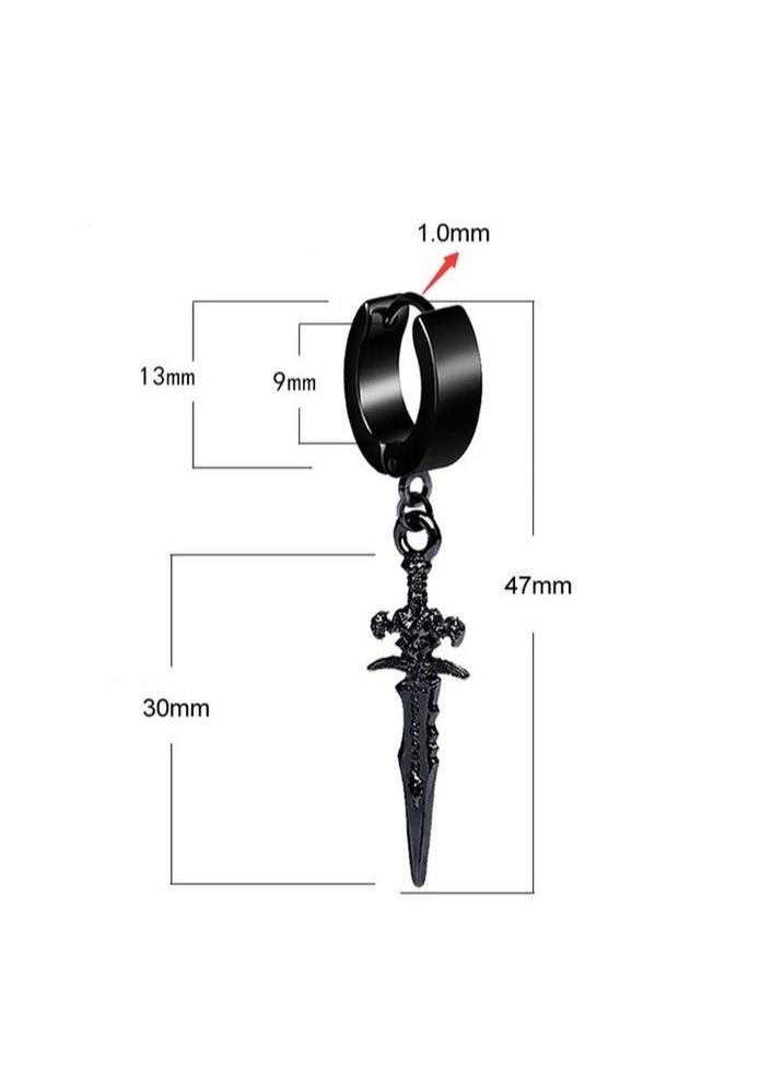 Generic - 1 Pair Cool Punk Stud Earrings Fashion Hip Hop For Men And Women - Image 1