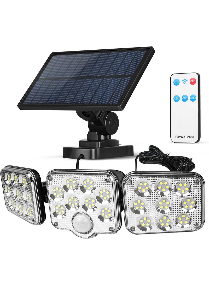 Baytion Solar Motion Sensor Outdoor Light with 3 Adjustable Head, Baytion 6500K 138 LEDs Solar Outdoor Light, IP65 Waterproof Solar Sensor Lights Outdoor for Gardens, Patios, Porches, Garages - Image 1