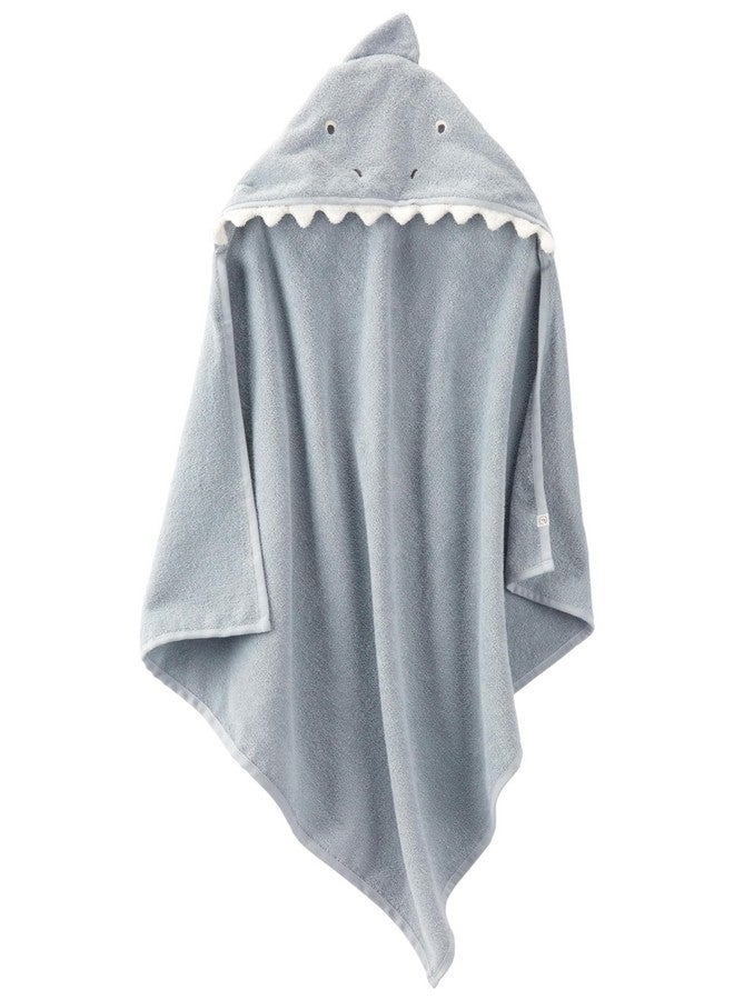 little planet by carter's Unisex-Baby Organic Cotton Towel, Shark/Galaxy Grey, OSZ - Image 1