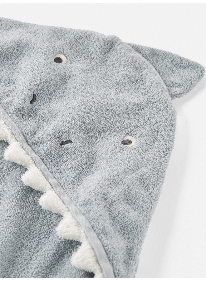 little planet by carter's Unisex-Baby Organic Cotton Towel, Shark/Galaxy Grey, OSZ - Image 2