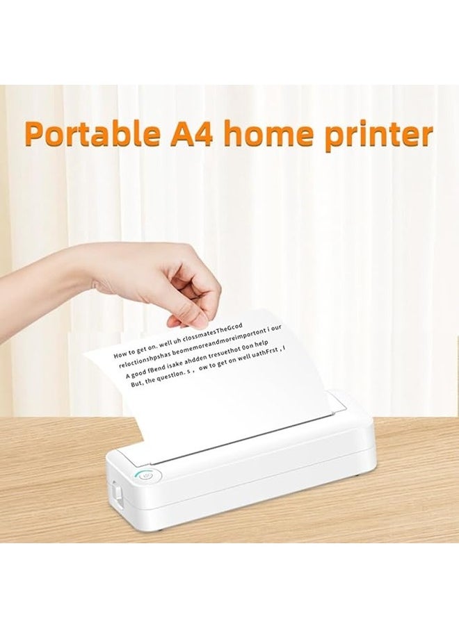 Generic A4 Paper Printer Direct Thermal Transfer Wirless Printer Mobile 210mm Mini Mobile Photo Printer USB BT Connection with 1 Roll Thermal Paper  - Image 3