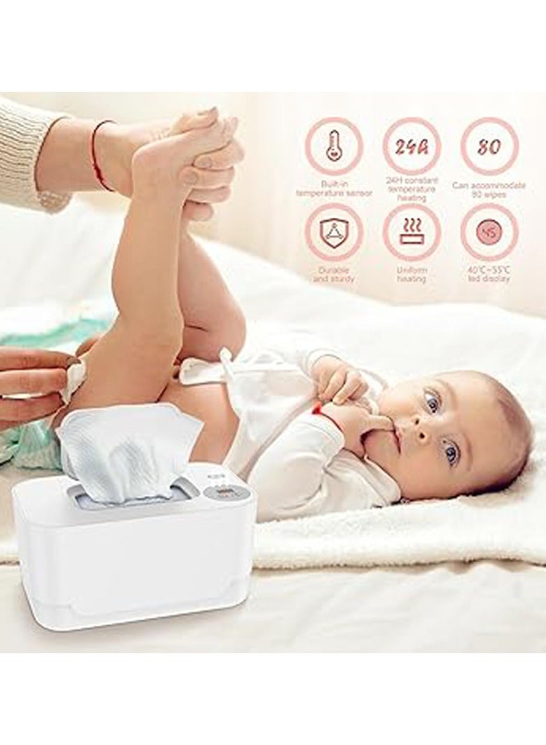 Baby Wipe Warmer, Thermostat Baby Wipe Heater, 40-55°C Adjustable Baby Wipes Dispenser Warmer, Wet Wipes Warmer Prevent Dry, USB Baby Wipe Warmer for Car Home Baby Nursery - Image 2