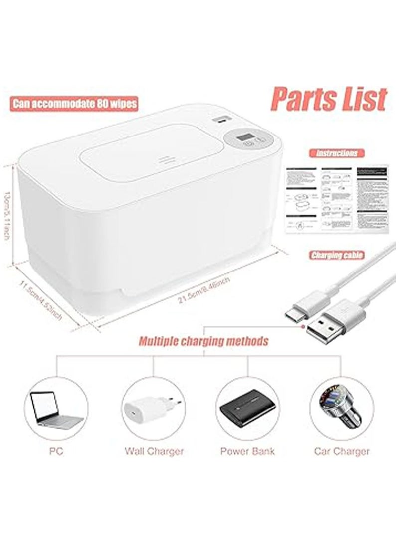 Baby Wipe Warmer, Thermostat Baby Wipe Heater, 40-55°C Adjustable Baby Wipes Dispenser Warmer, Wet Wipes Warmer Prevent Dry, USB Baby Wipe Warmer for Car Home Baby Nursery - Image 4