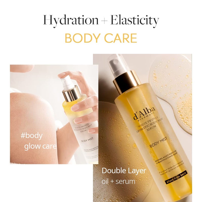 d'alba Piedmont دالبا بييدمونت الإيطالية رذاذ الجسم العطري بسيروم الكمأة البيضاء، سيروم مرطب للجسم، رذاذ الجسم المثالي للبشرة الجافة والتالفة، عطر رومانسي، العناية بالبشرة الكورية (6.08 أونصة سائلة) - Image 2