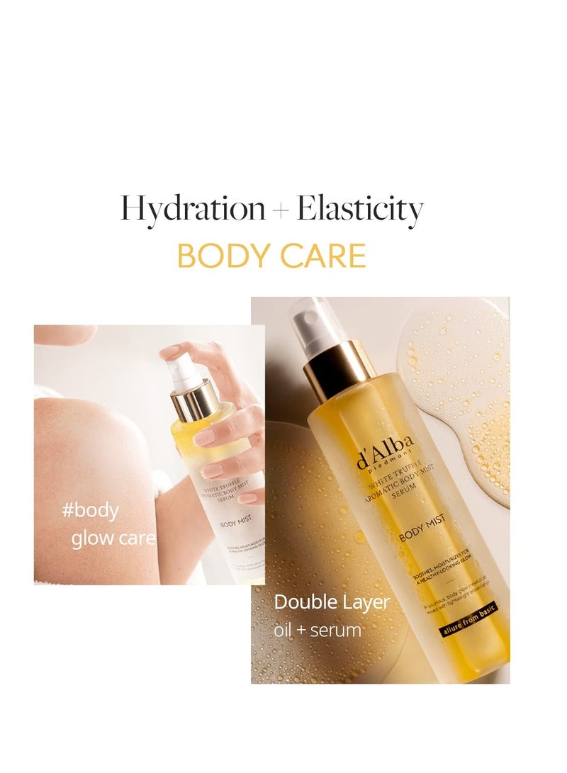 d'Alba Italian White Truffle Aromatic Body Mist Serum, Glowy Hydrating Body Serum Spray, Go-to Body Mist for dry and damaged skin, Romantic Fragrance Body Mist, Korean Skin Care