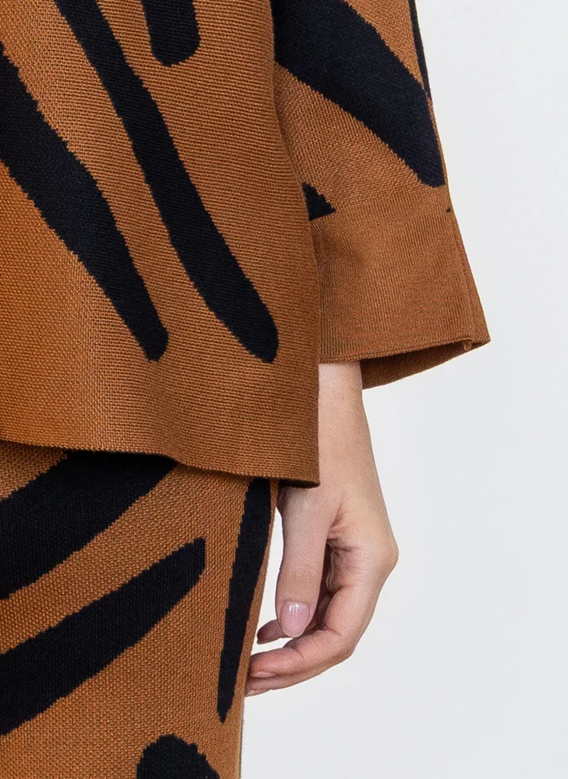 Shapes Brown PRINTED KNIT TOP SET for Women | Best Price UAE
