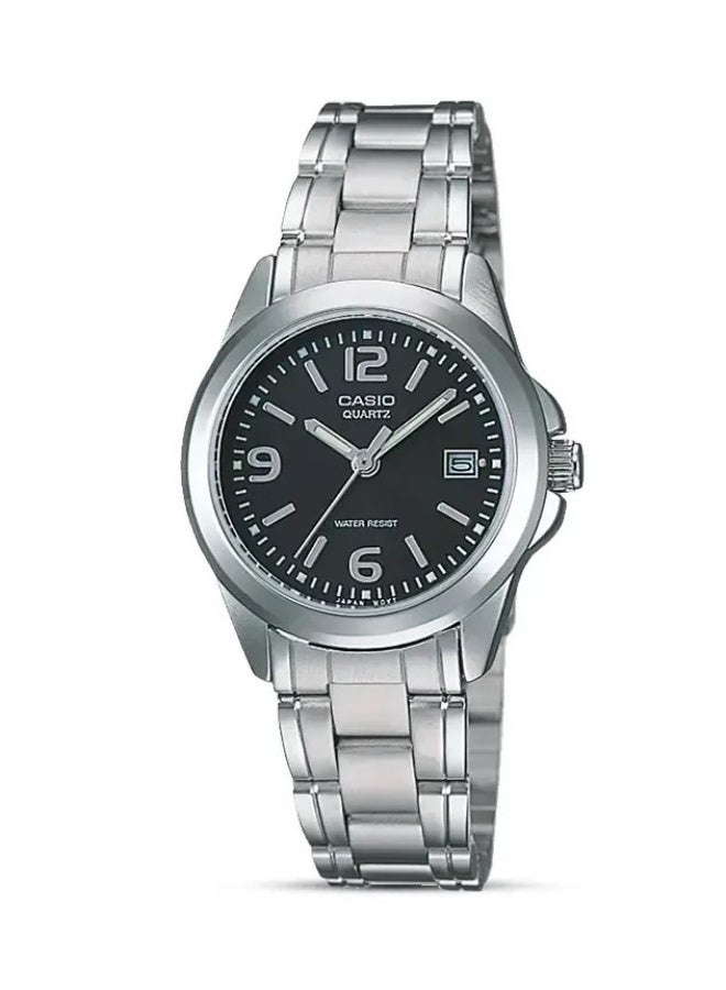 كاسيو Analog Women’s Watch LTP-1215A-1ADF, 32mm Black Dial, Ion-Plated Stainless Steel Case & Bracelet, Water Resistant - Image 1