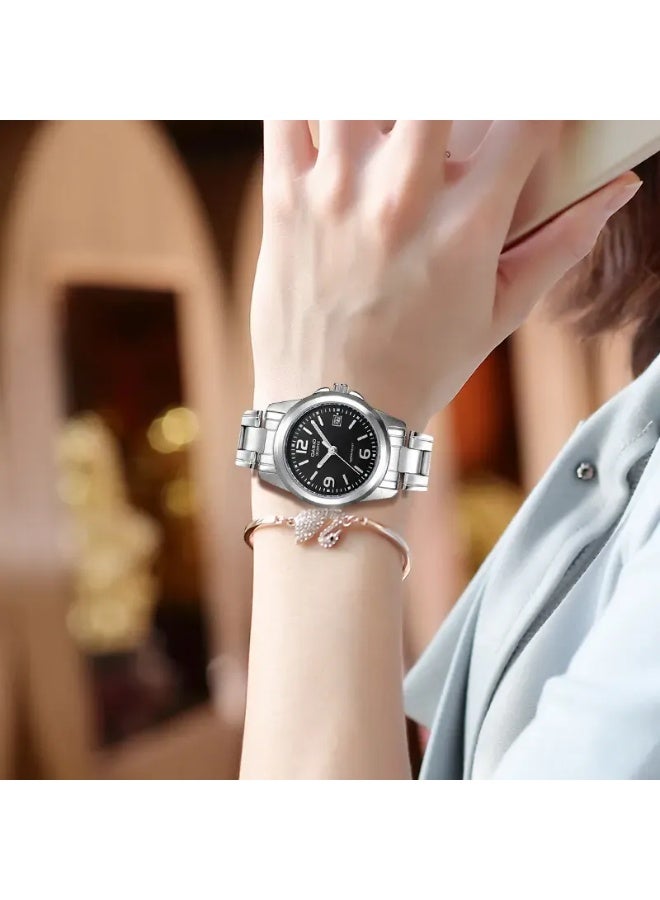 كاسيو Analog Women’s Watch LTP-1215A-1ADF, 32mm Black Dial, Ion-Plated Stainless Steel Case & Bracelet, Water Resistant - Image 3