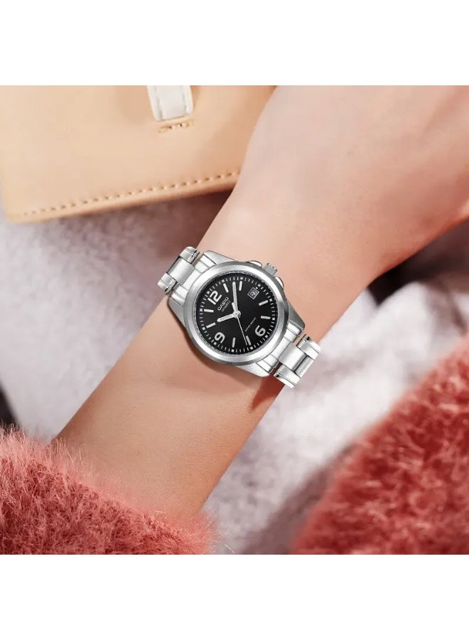 كاسيو Analog Women’s Watch LTP-1215A-1ADF, 32mm Black Dial, Ion-Plated Stainless Steel Case & Bracelet, Water Resistant - Image 2