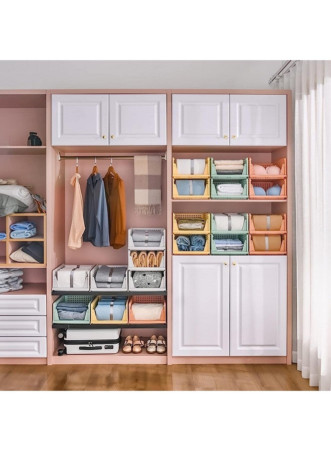 JEYANG JEYANG Clothes Organizer for Wardrobe - Foldable and Stackable Closet Cupboard Almirah Space Organiser for Shirt, T Shirt, Jeans (Pack of 6, Pink) - Image 5
