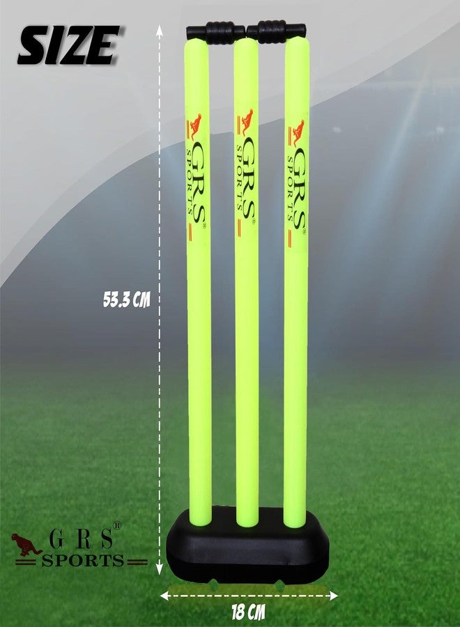 مضرب كريكيت GRS الشهير المصنوع من خشب الصفصاف مع مجموعة ويكيت وكرة تنس واحدة للأطفال (مقاس 3، للأطفال من عمر 6 إلى 10 سنوات)، خشب - Image 3