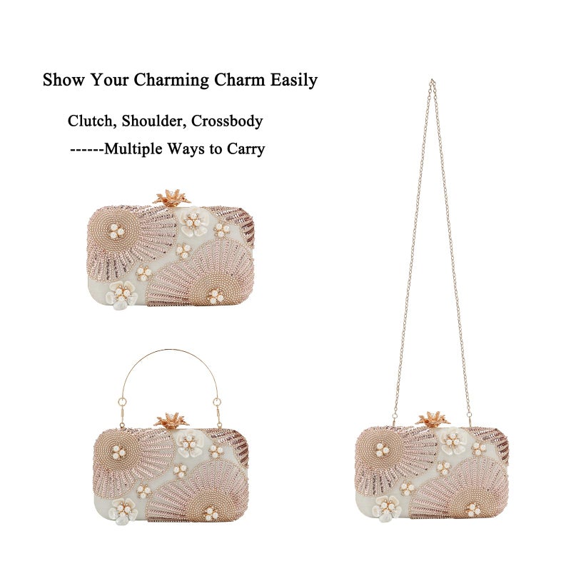 DA BODAN Womens Vintage Floral Embroidery Clutch Evening Handbag Shoulder Bags Purse for Wedding Party Prom - Image 4