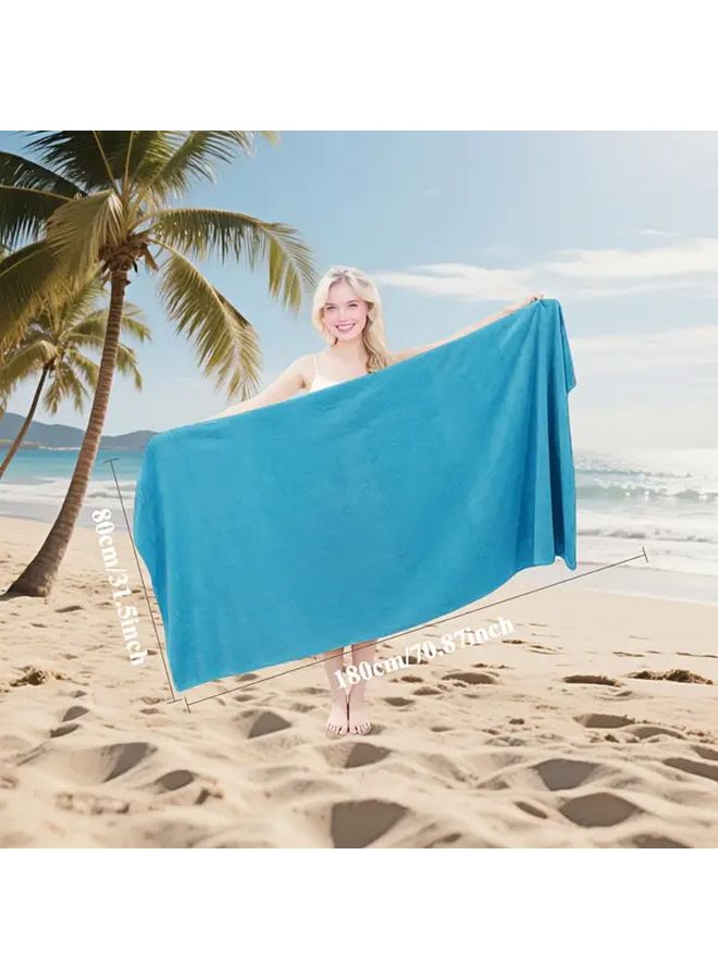 1pc Large Microfiber Bath Towel 31 5x70 87 Inches Quick Dry Absorbent For Beach Gym Travel - Image 3