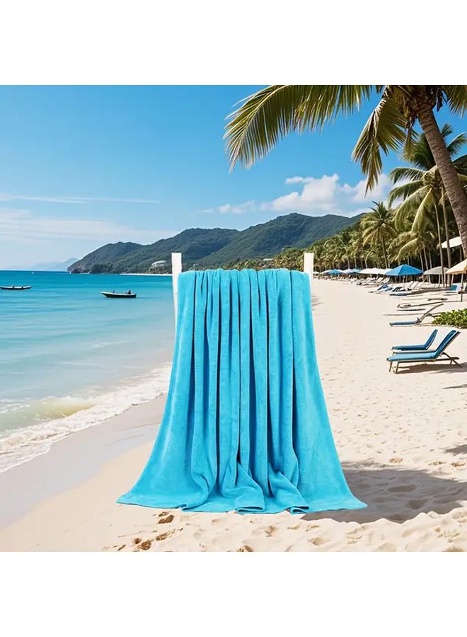 1pc Large Microfiber Bath Towel 31 5x70 87 Inches Quick Dry Absorbent For Beach Gym Travel - Image 1
