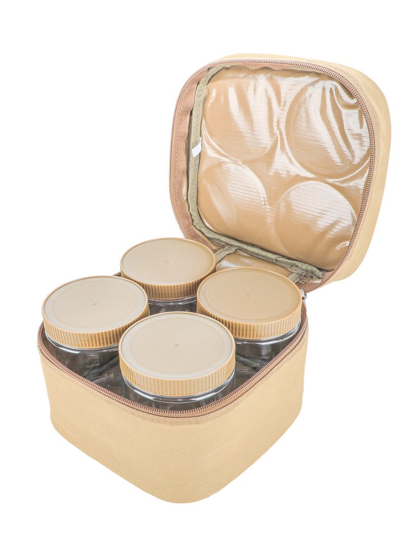 ALGHAFA Spice Box Bag, 4pcs, 1L, khaki Color, 4pcs, from Al Ghafa  - Image 1